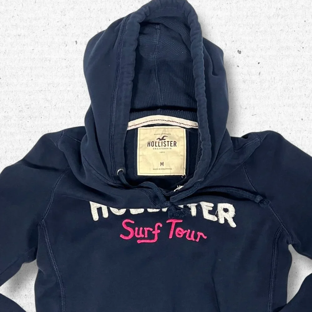 Vintage Y2K 2000s Hollister Dark Blue Hoodie - Picture 2 of 5